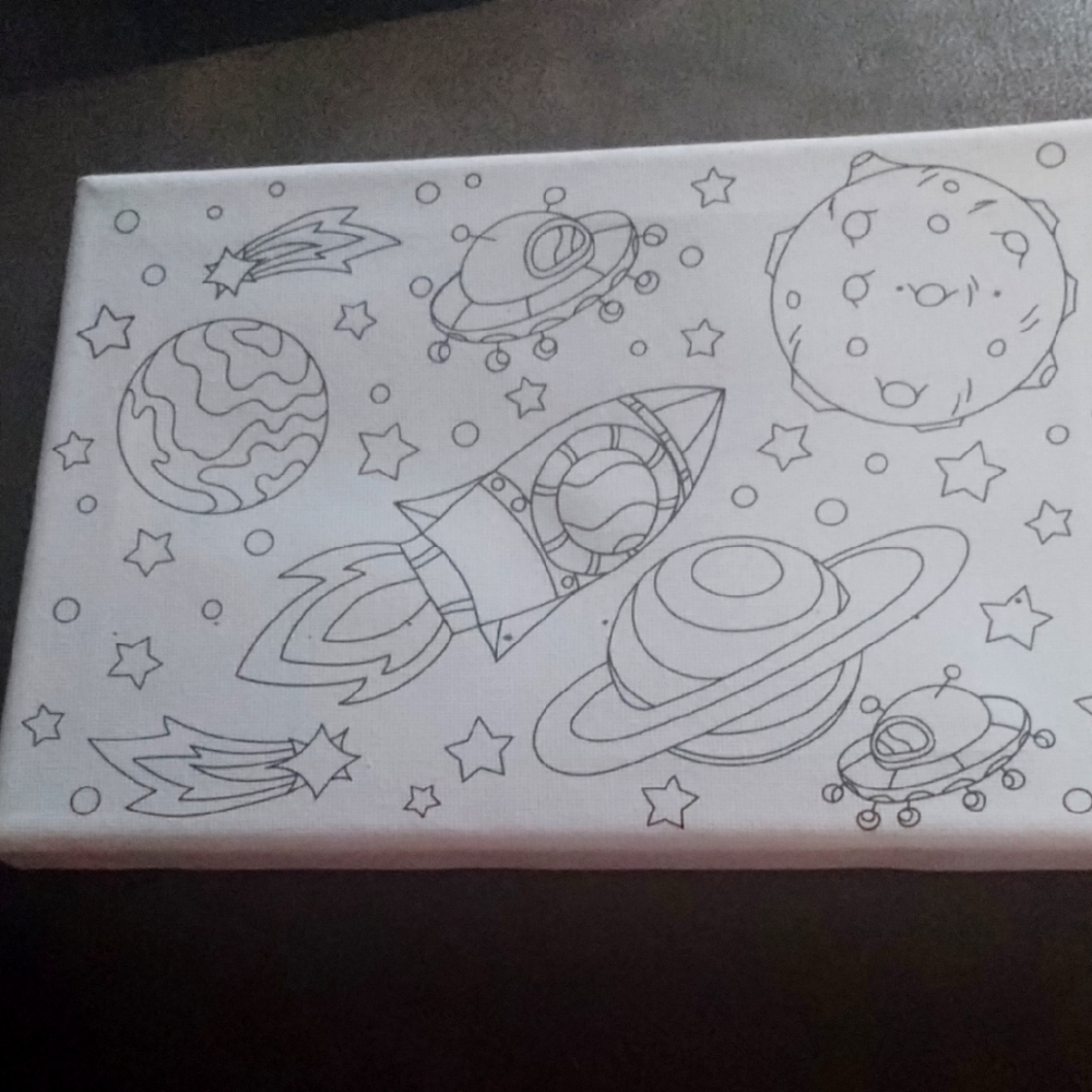Space Adventure Coloring Canvas for Kids